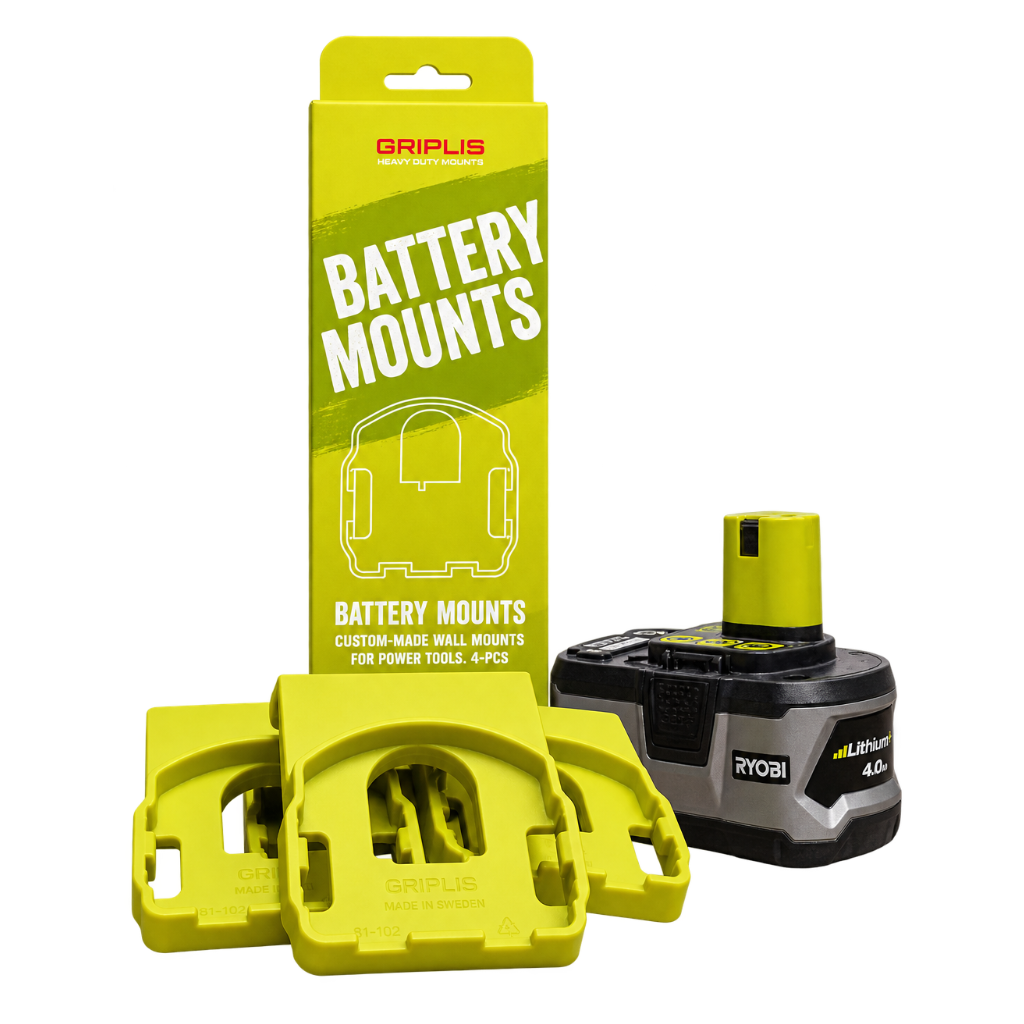 Ryobi 18V Battery Mounts – 4 pcs